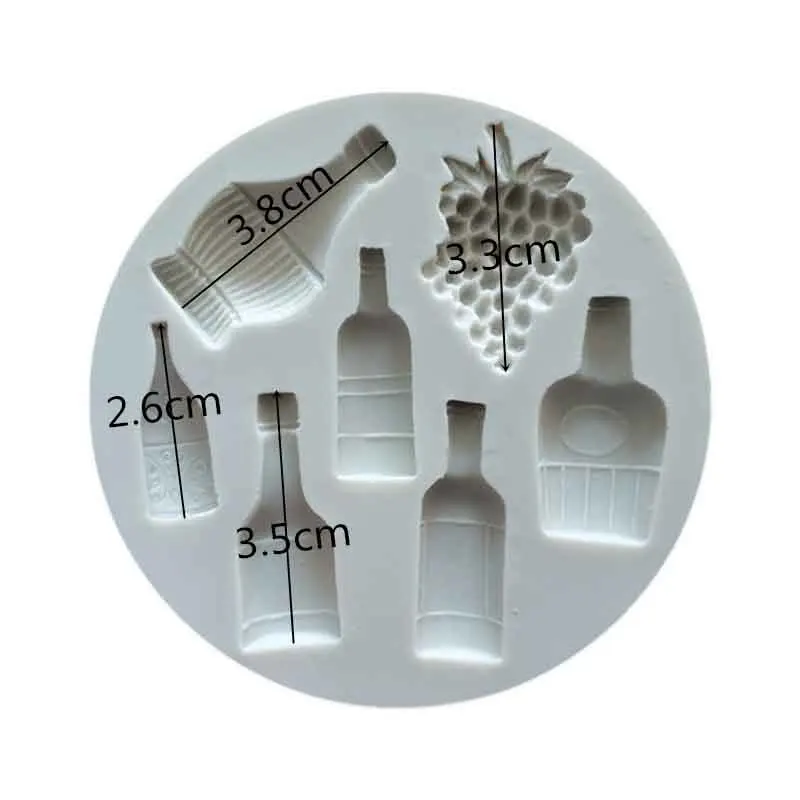 Red Wine Bottle Grape Shape Silicone Mold DIY Fondant Cake Mold Baking Tools