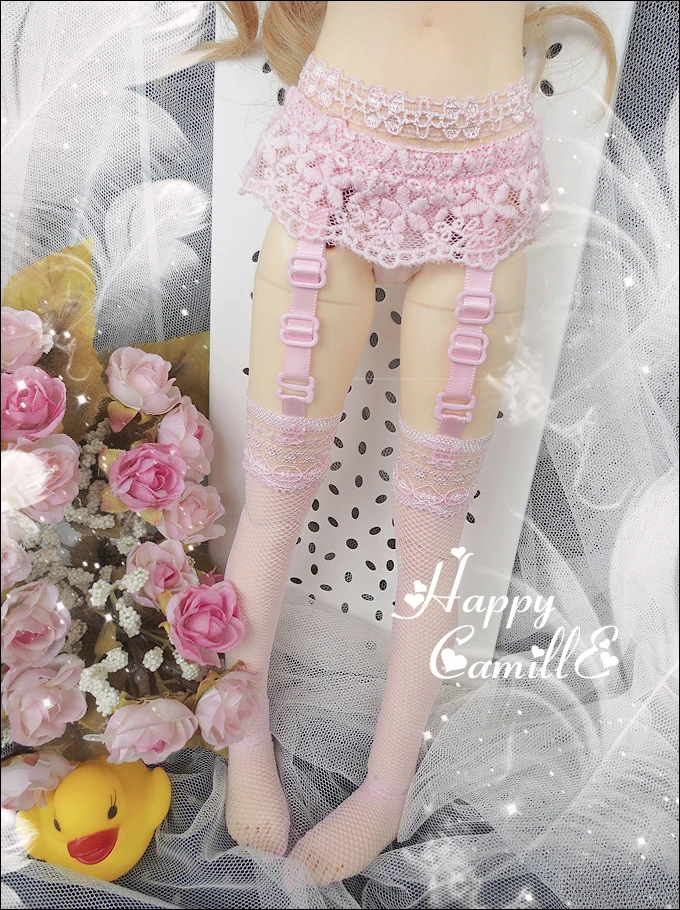 1/4 1/3 schaal BJD kleding BH's + slips + kousen pak voor BJD/SD pop accessoires, niet inbegrepen pop, schoenen, pruik en andere 1219