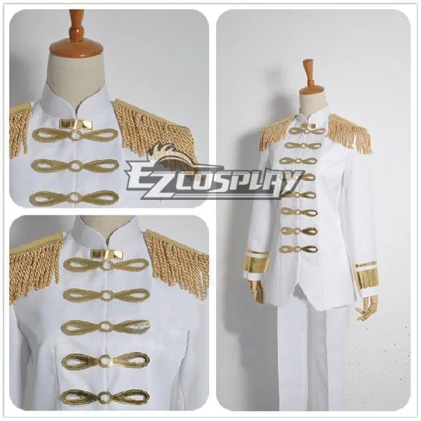 Attack on Titan (Shingeki no Kyojin) Rivaille White Military Army Uniform Cosplay Costume E001