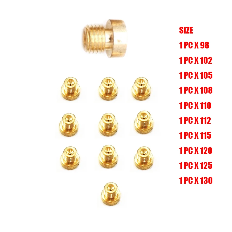 10 x M6 Thread 6mm Main Jet Kit for DellOrto Carb 98 102 105 108 110 112 115 120 125 130 Injector Nozzle