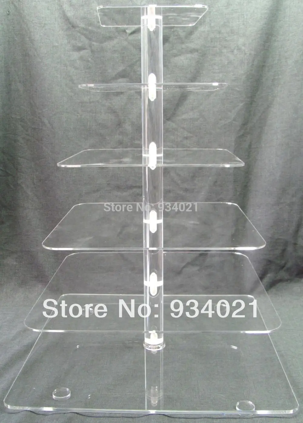 

Free Shipping Transparent 6 Tier Acrylic Cake Rack Lucite Wedding Cake Display Racks party decoration