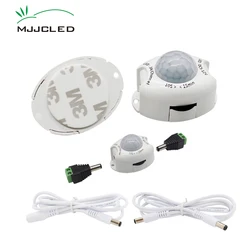 Interruptor de luz con Sensor de movimiento PIR, Detector de movimiento CC, temporizador activado, tira LED encendido y apagado automático para, 5V, 12V