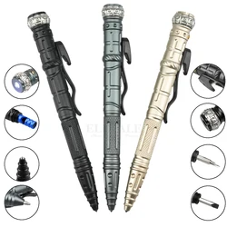 NEUE 8-In-1 Multi-Funktion Selbstverteidigung Tactical Pen Outdoor Überleben EDC Werkzeug Mit Notfall Led licht Pfeife Glas Breaker