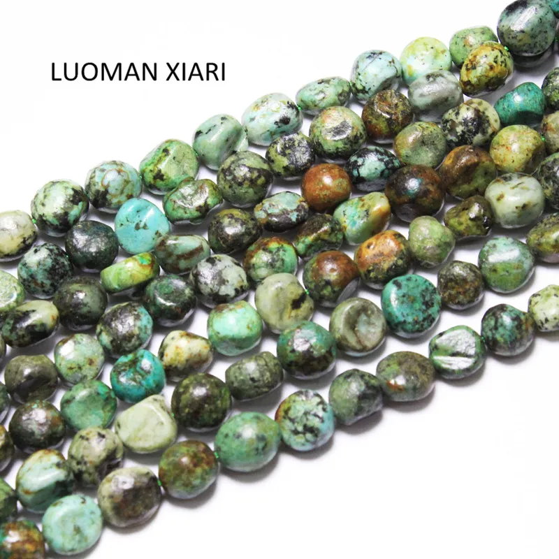 LUOMAN XIARI Natural Irregular African Turquoise Stone Beads For Jewelry Making DIY Bracelet  Material about 8-10mm Strand 15''