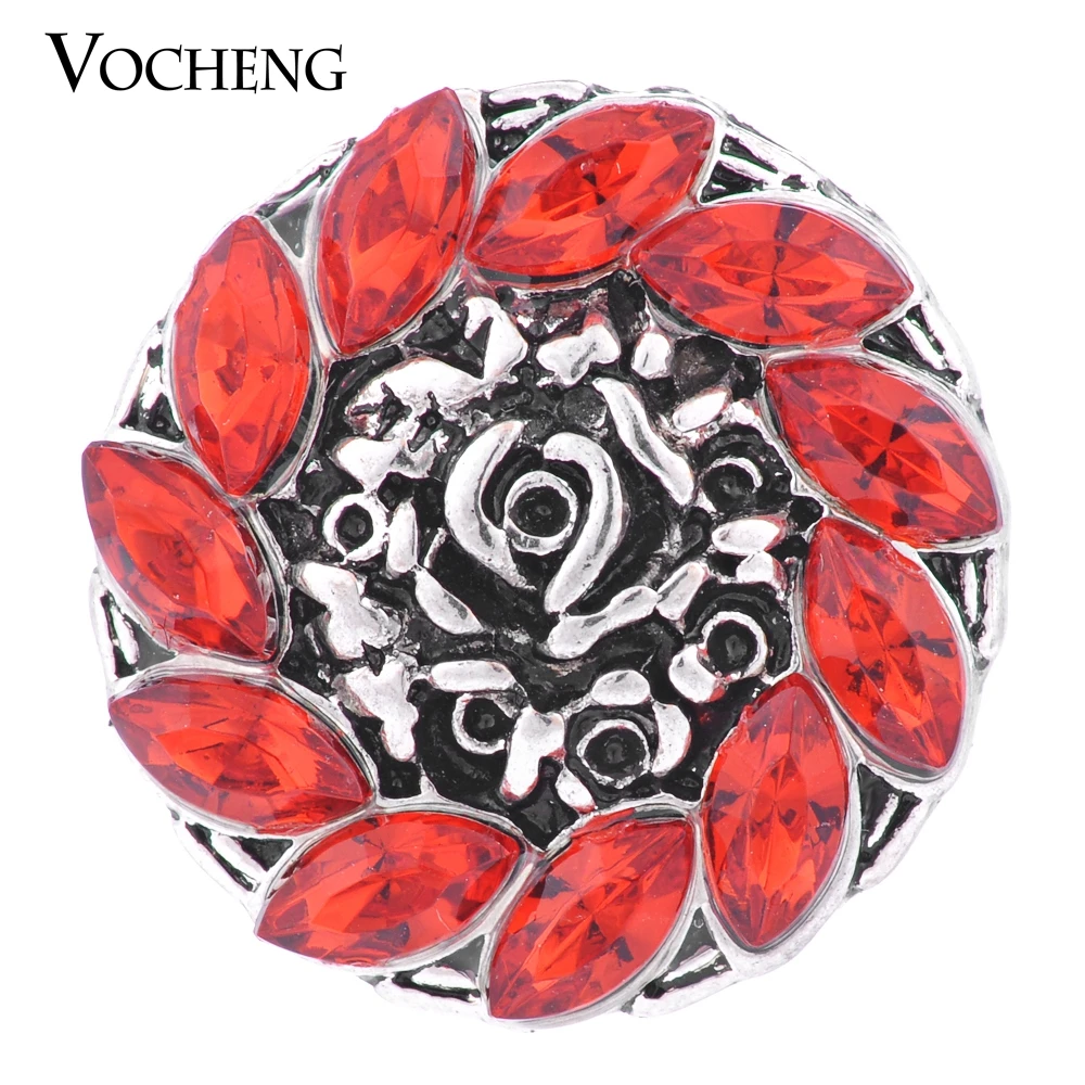 Vocheng Ginger Snap Red Blue White Grey Water Drop Rhinestone 18mm Interchangeable Jewelry Vn-1148