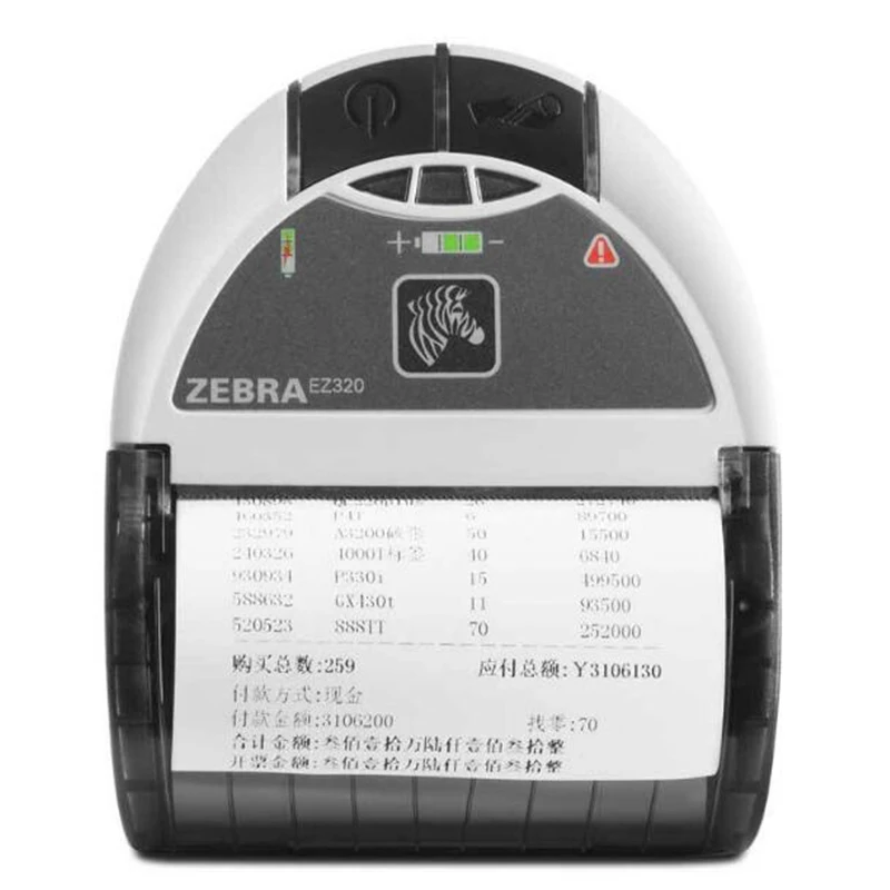 Imagem -02 - Zebra-mini Portátil Impressora de Etiquetas Térmica Impressora de Recibos Bluetooth Ez320 Código de Barras Móvel 80 mm