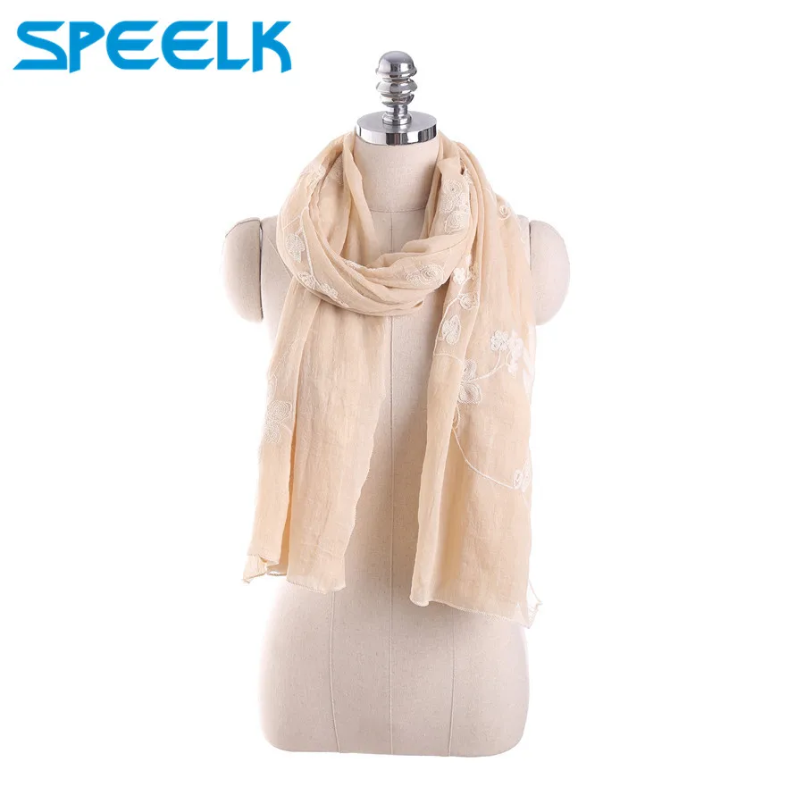 Summer Embroidered Scarf Women Cotton Linen Beach Scarves Lady Travel Sunscreen Shawl Scarves Hijab Stoles  Dropshipping