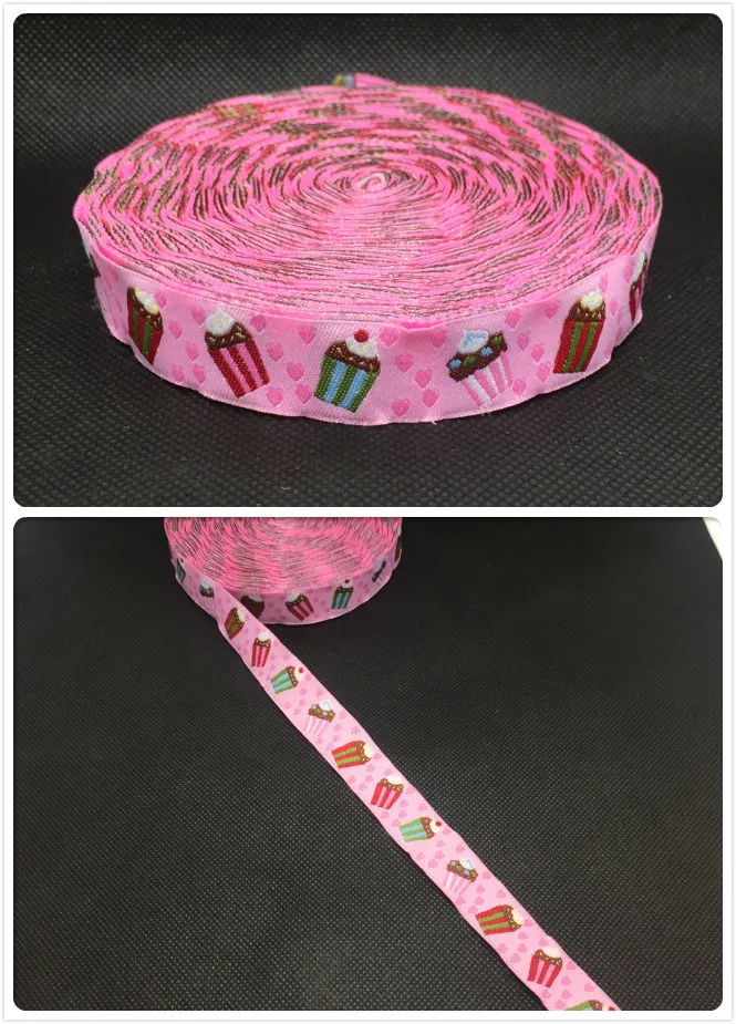 [lucky Ribbon] ZERZEEMOOY wholesale 5/8'' (16mmx10yards) 100% Polyester Woven Jacquard Ribbon Pink cake ribbon zakka ribbon