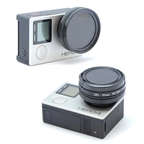 ORBMART-filtro Polarizador Circular CPL de 37mm, adaptador de lente UV, tapa protectora, cuerda para cámara Digital Gopro Hero HD 3