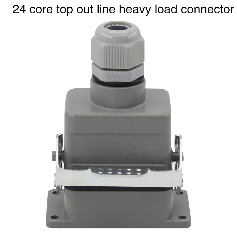 Heavy duty connector 24 pins core cold hdc-hd-024 rectangular aviation plug socket industrial waterproof socket 10A 250V