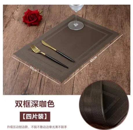 

4PCS PVC placemat table mat anti-scalding insulation meal cloth dish mat