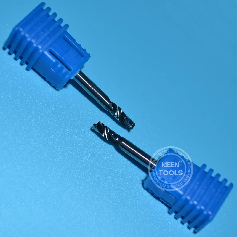 Fresas en espiral de carburo sólido de acero de tungsteno EM3.08mm, herramientas de fresado de extremo de flauta única, brocas de enrutador Cnc acrílicas