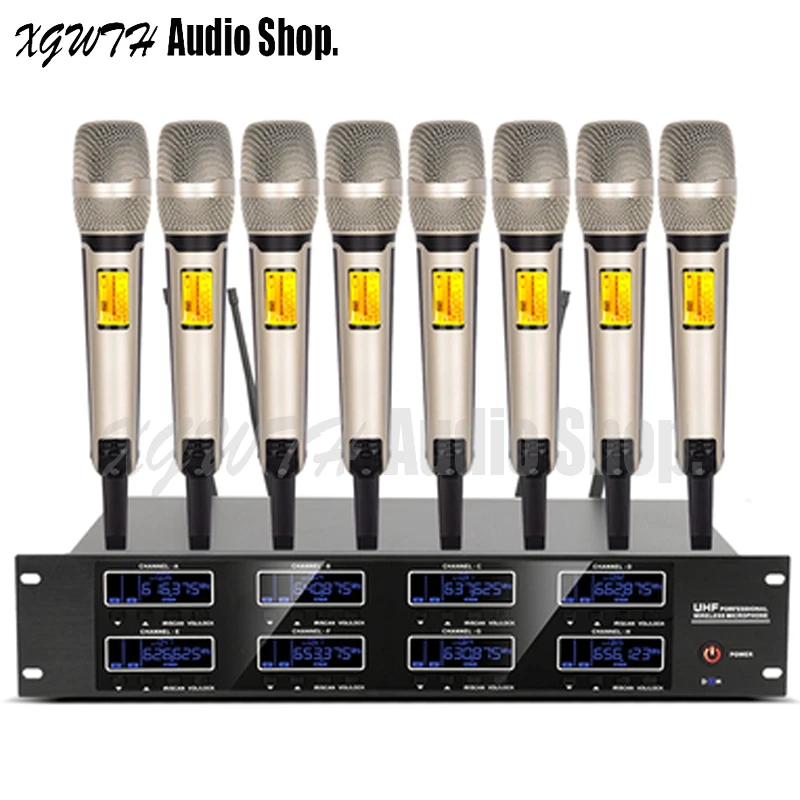 Professional 800 Channels SKM9000 UHF Wireless Microphone System 8 Dynamic Handheld DJ Stage Performance Karaoke DJ Wireless Mic