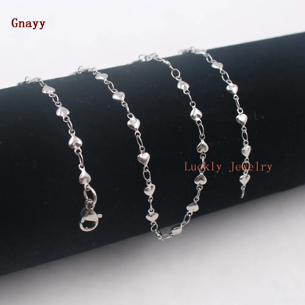 A dozen of 12pcs 5mm Strong Heart Link Chain Stainless steel Necklace  18''-32'' wholesale in bulk women Jewelry