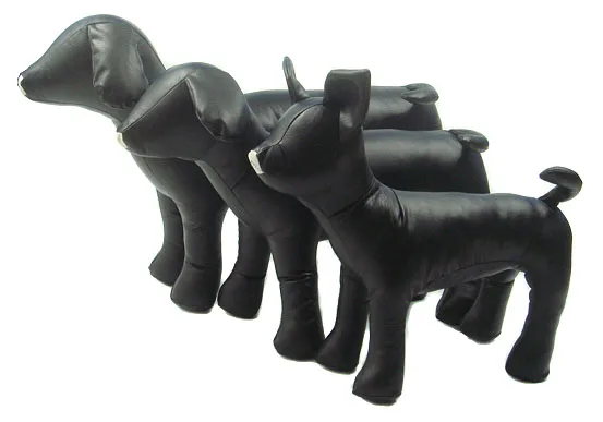 Leather Dog Mannequin, Standing Position Models, Pet Toy, Black and White, DML-001AB,