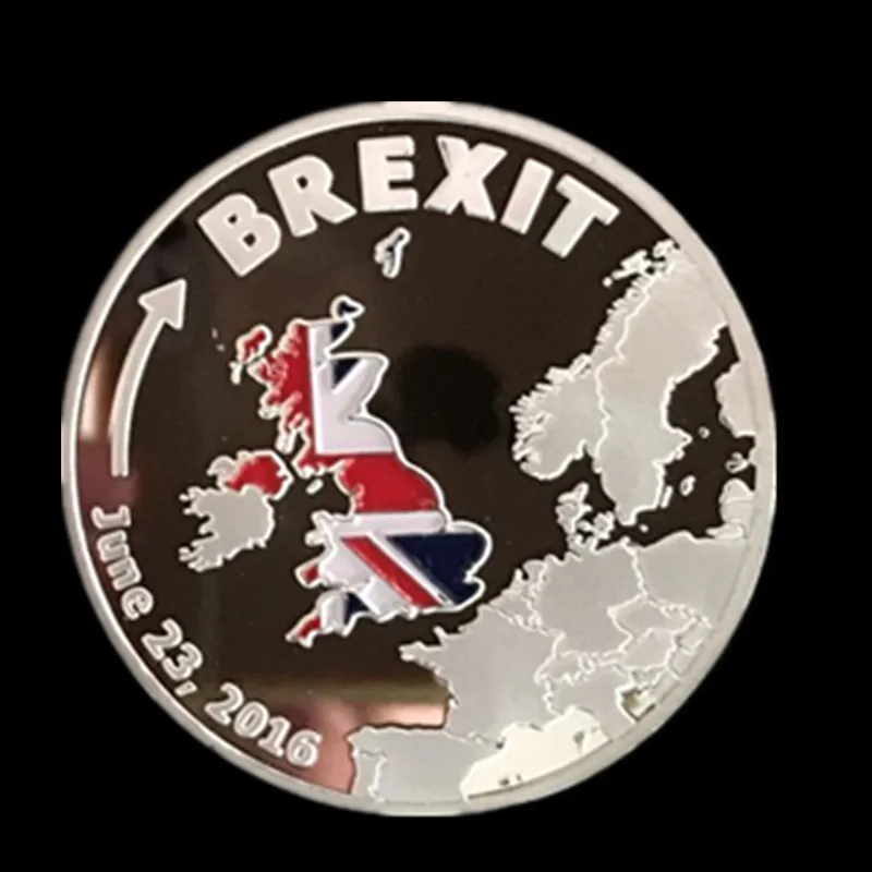 10 Pcs The 2016 Brexit badge England exit the European silver plated Elizabeth 40 x 3 mm decoration coin