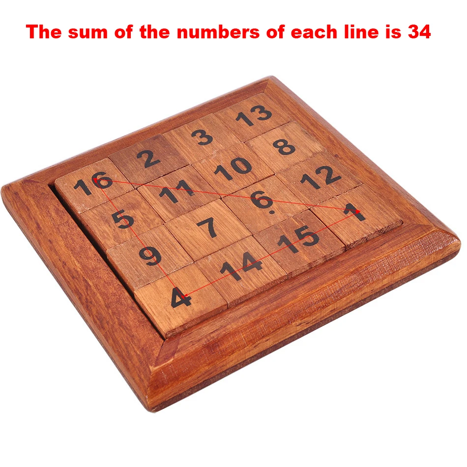 클래식 장난감 나무 번호 1-16 퍼즐 IQ 두뇌 티저 로직 나무 퍼즐 게임, 수학 장난감, 테이블 게임, 성인용 놀이, 어린이 장난감