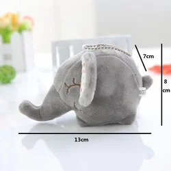 Cute Plush Pompom Yellow Elephant Keychain On the Bag Fashion Anime Toy Charms Car Key Chain For Women Trinket Doll Gift