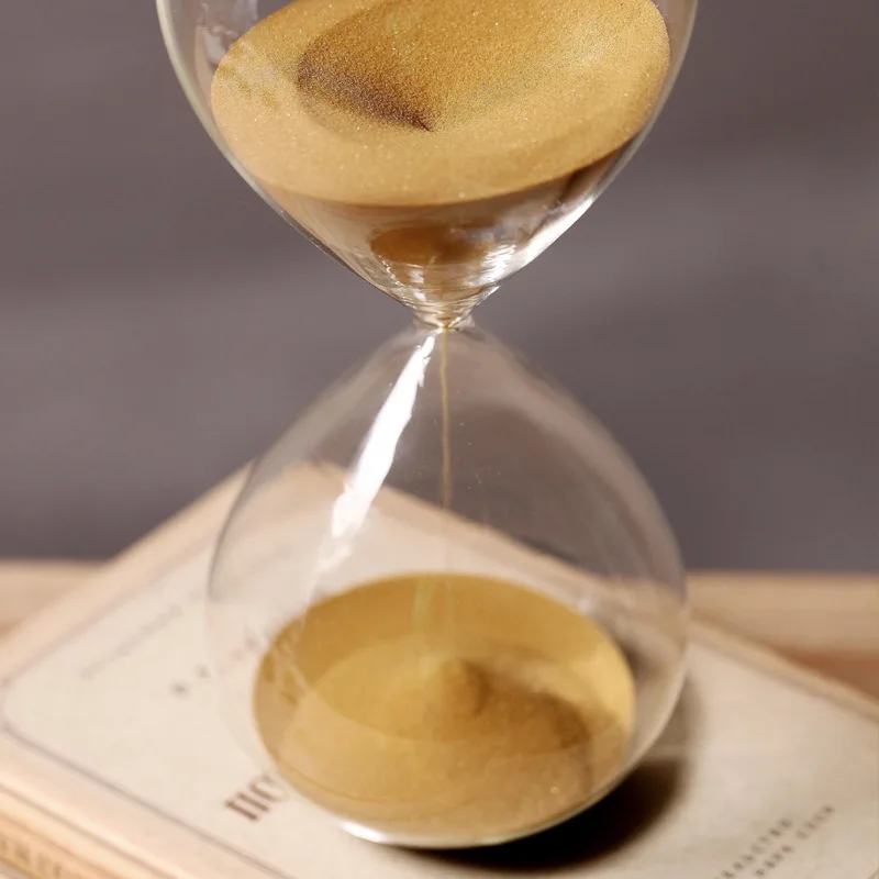 60 Minutes Timing Hourglass Height 24cm Creative Gift Glass Sand Timer Sandglass Golden Sand Home Decoration reloj de arena