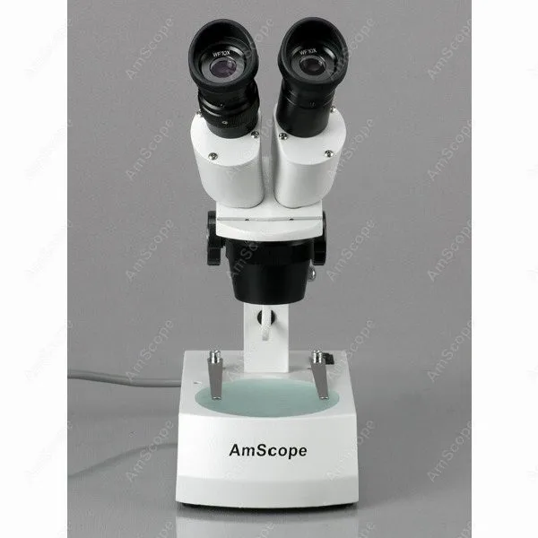 AmScope fournit un Microscope binoculaire stéréo 10X-30X avec 2 lumières halogènes