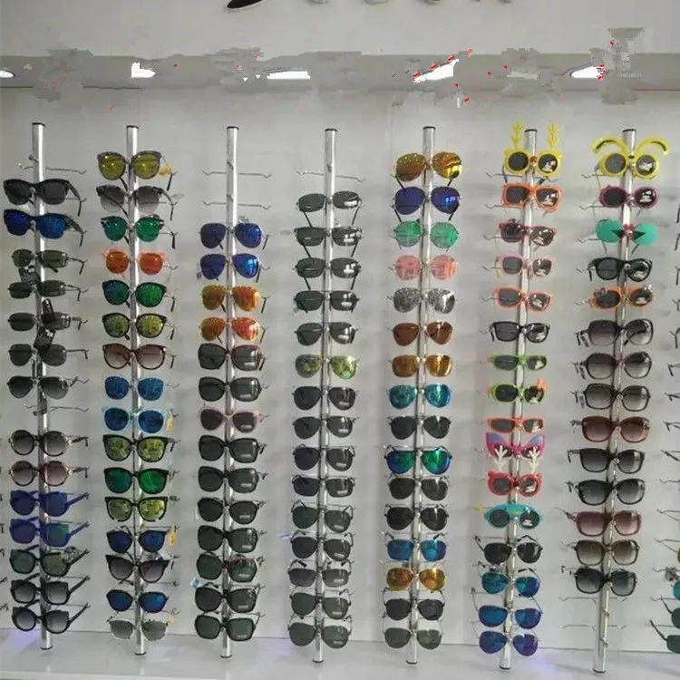 10pcs Aluminium Lockable Sunglasses Eyeglasses Display Rod 1M For 12 Frames