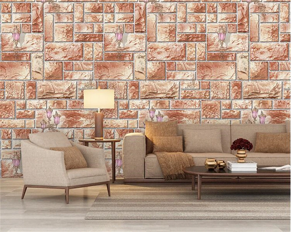 

beibehang Fashion classic decorative painting three-dimensional bedroom living room interior pvc imitation brick 3d wallpaper