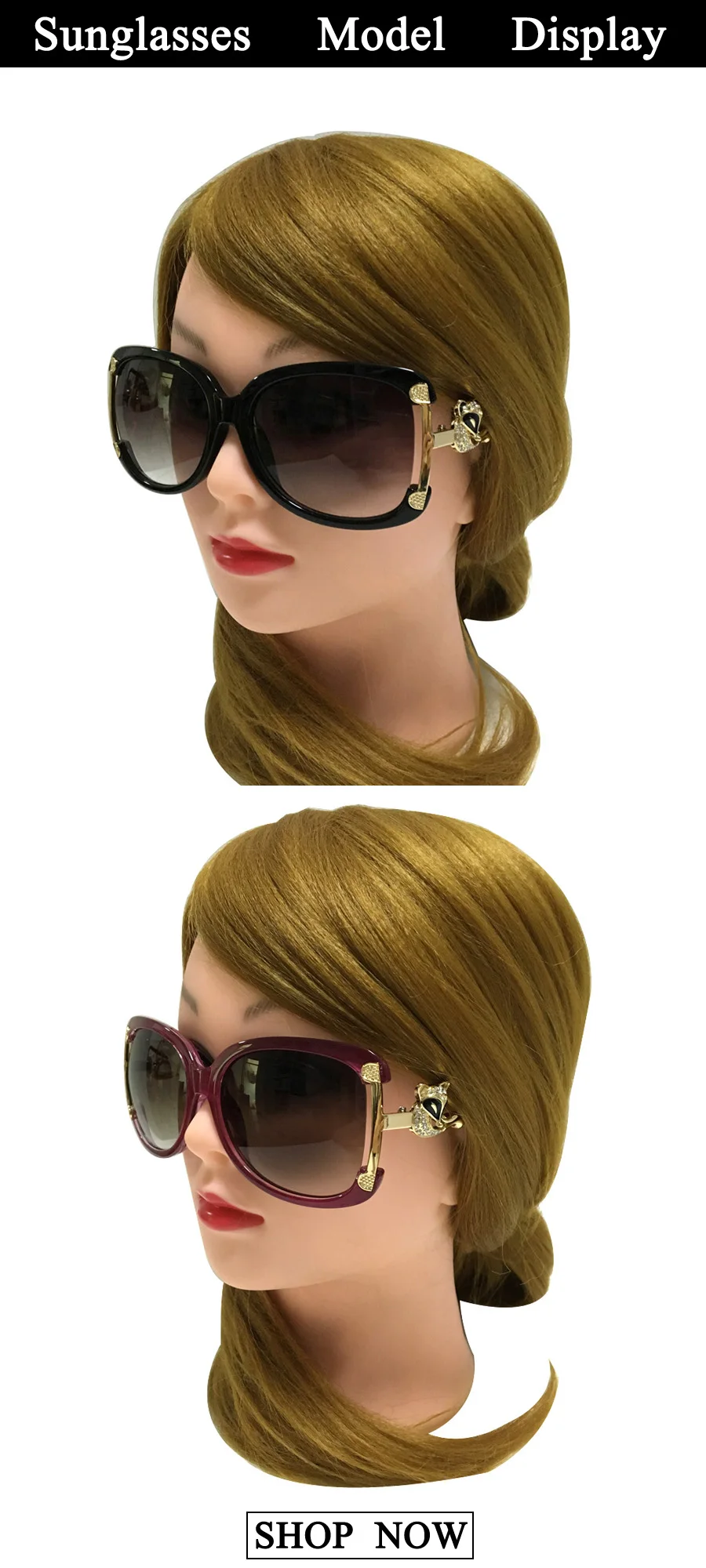 Sonnenbrille Frauen Luxusmarke Designer Damen ovale Legierung Rahmen Gold Fuchs Dekoration Vintage Sonnenbrille Mädchen 4 Farben – Detail 8