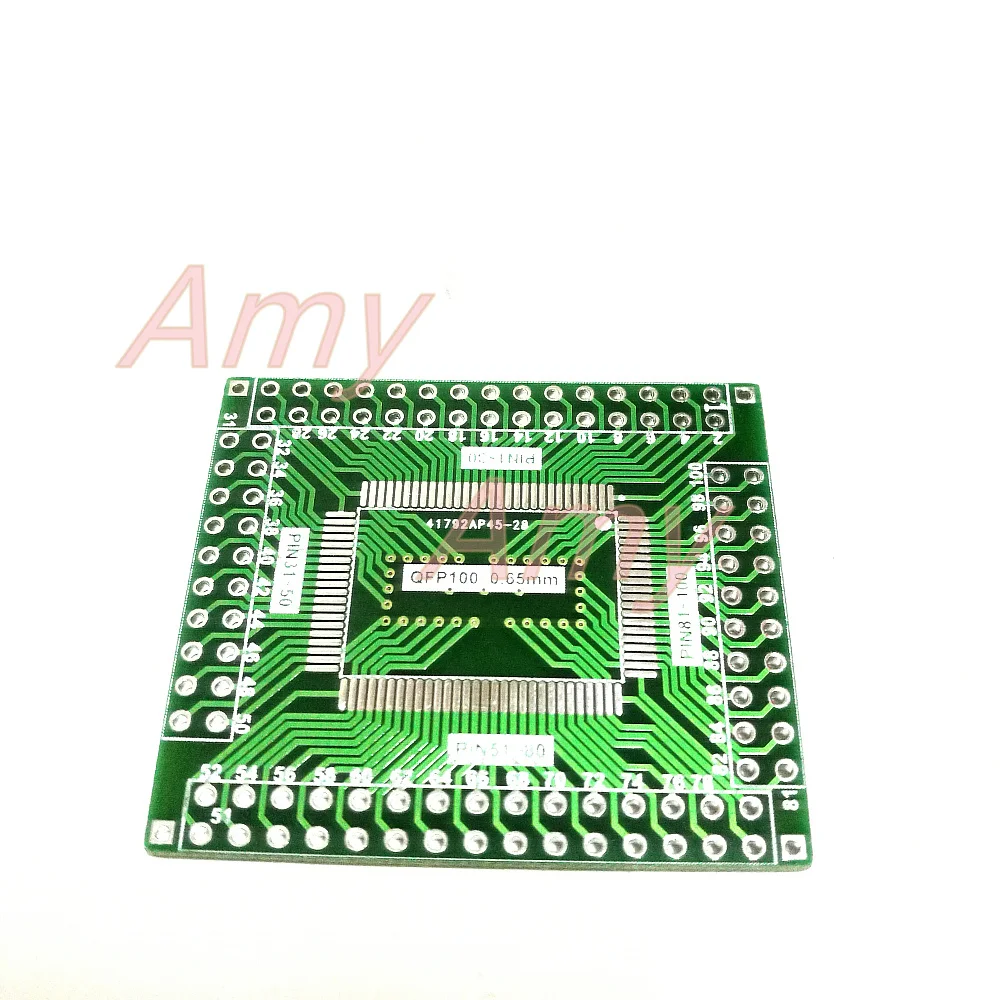 10pcs/lot  LQFP100 turn DIP adapter plate 0.65mm pin pitch RTL8019 Ethernet chip cy7c68013