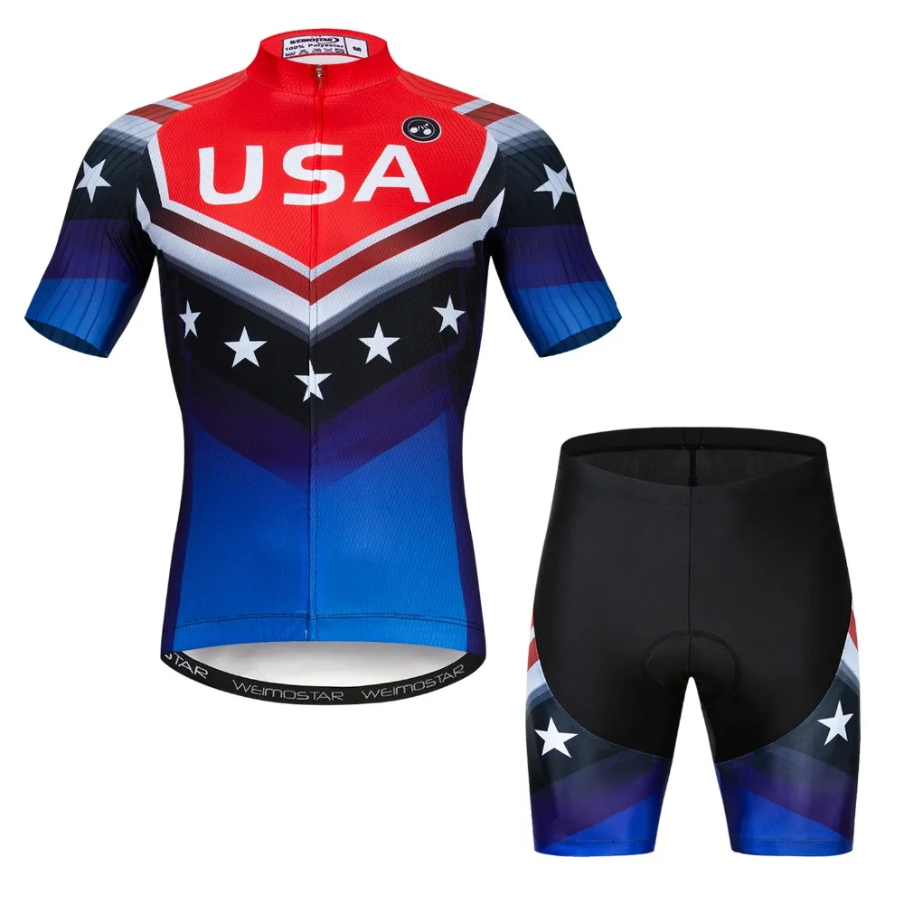 USA bicycle Shirt Cycling jersey Weimostar biking Clothing maillot ciclismo roupas ciclismo Shorts bike set