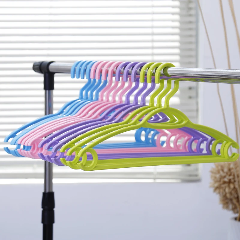 20 pcs/lot Bold Plastic Clothes Hangers Non-slip Shoulder Design Clothing Hanging Without Marks Heavy Duty Pants Rack