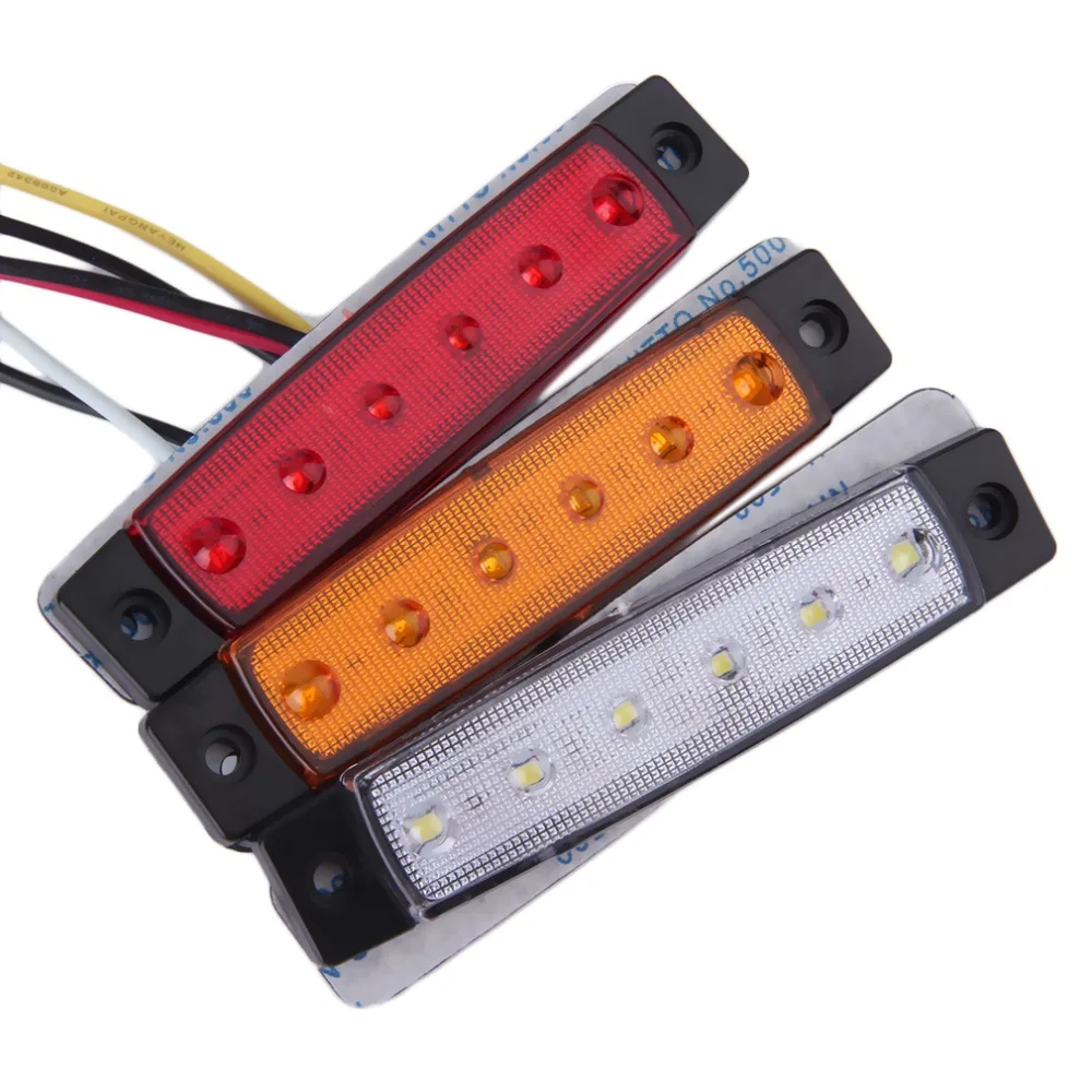 Universal 2pc 12V 6 SMD LED Car Bus Truck Trailer Lorry Side Marker Indicator Light Side lamp