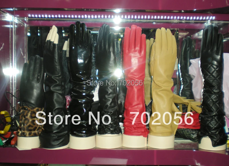 2018 Charming LONG Kid Leather OPERA Gloves Evening gloves  LEATHER GLOVES Womens SUPER HIGH QALITY mixed 12 Pairs/lot #3340