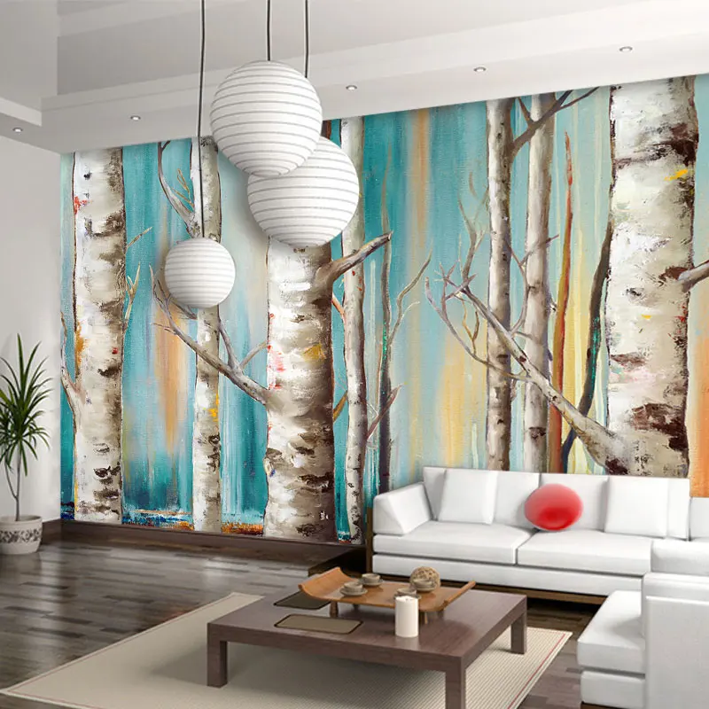 beibehang Custom 3D large watercolor painting tree theme mural Western Dining Living Room Milk Tea Shop Kids Room 3d wallpaper