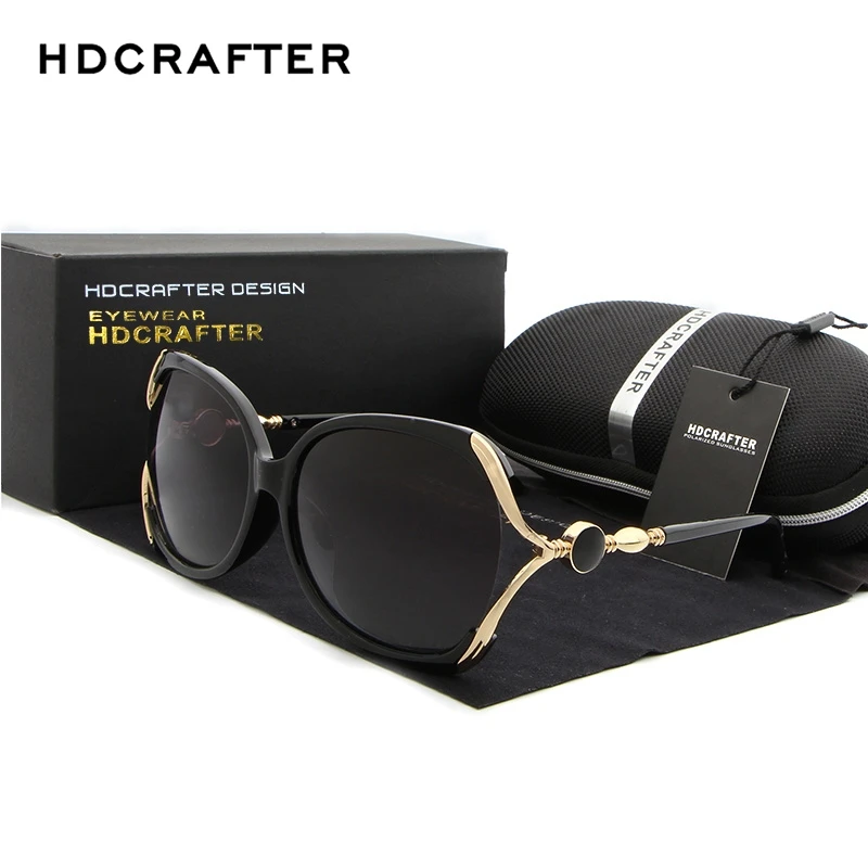 HDCRAFTER Luxury Brand Polarized Sunglasses Women Designer Cat Eye Sun Glasses for Women oculos de sol with Original Box
