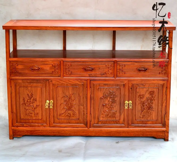 

Mahogany furniture, solid wood dining side of Ming and Qing Dynasties tea cabinet classical Chinese rosewood cabinet bowl of win