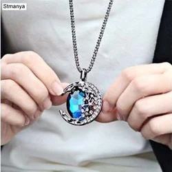 Hot Women Fashion Cute Retroowl Fashion NecklaceGem moon be  Party Gift Jewelrty N1036