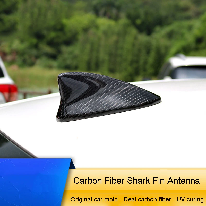 QHCP Carbon Fiber 1Pcs Car Roof Shark Fin Antenna Decoration Stickers For LEXUS IS200T 250 RC200 300 Car-styling Auto Accessory