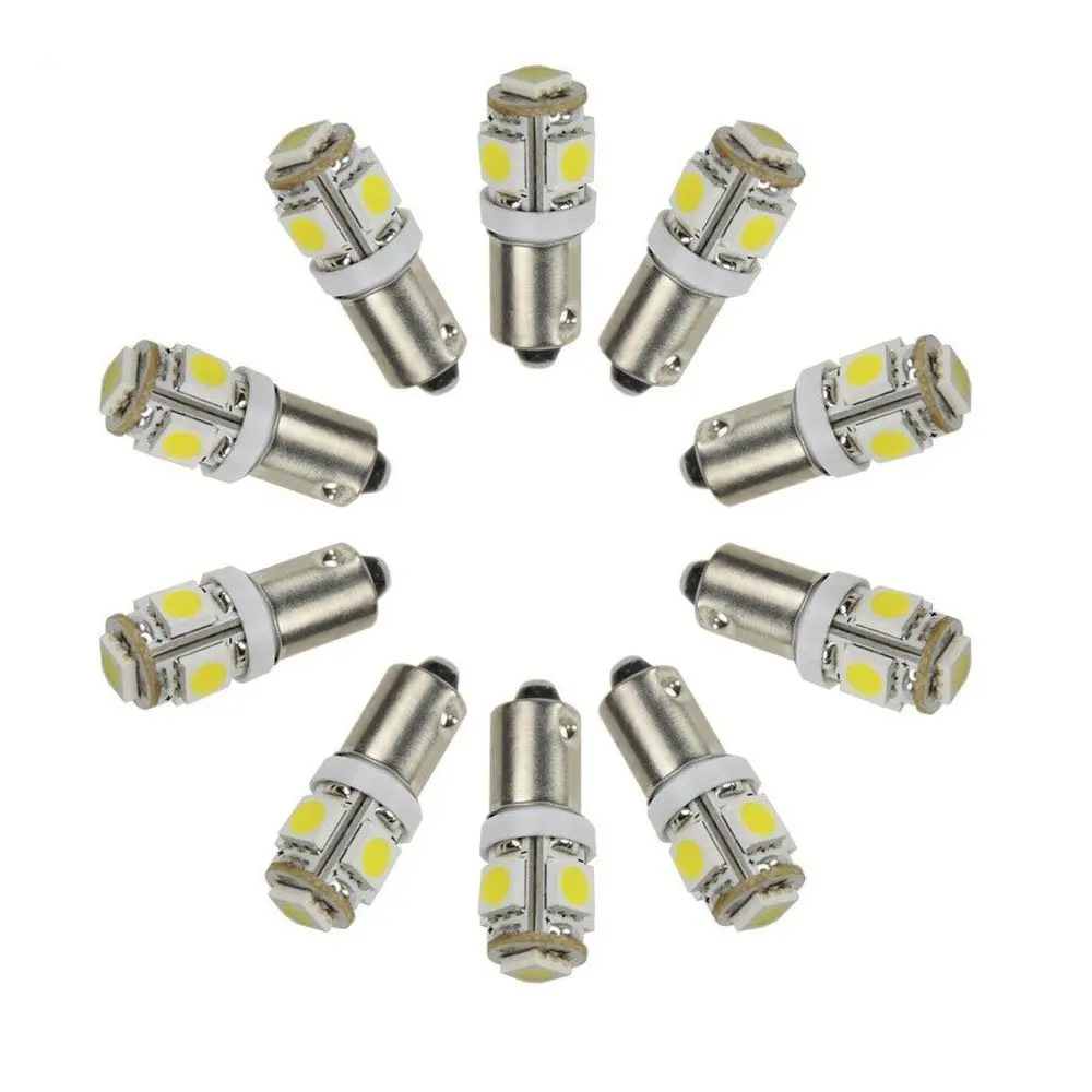 YSY 100 PCS Car LED Light Interior Bulbs BA9S 5050 5 SMD DC 12V 24V Reading Light Reverse Auto Lamps Ba9s White