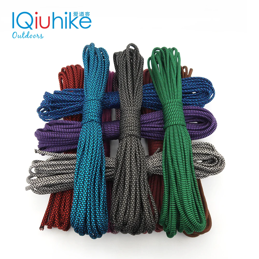 IQiuhike 550 Paracord 5 Meters Parachute Cord Lanyard Tent Rope Guyline Mil Spec Type III 7 Strand For Hiking Camping 208 Colors