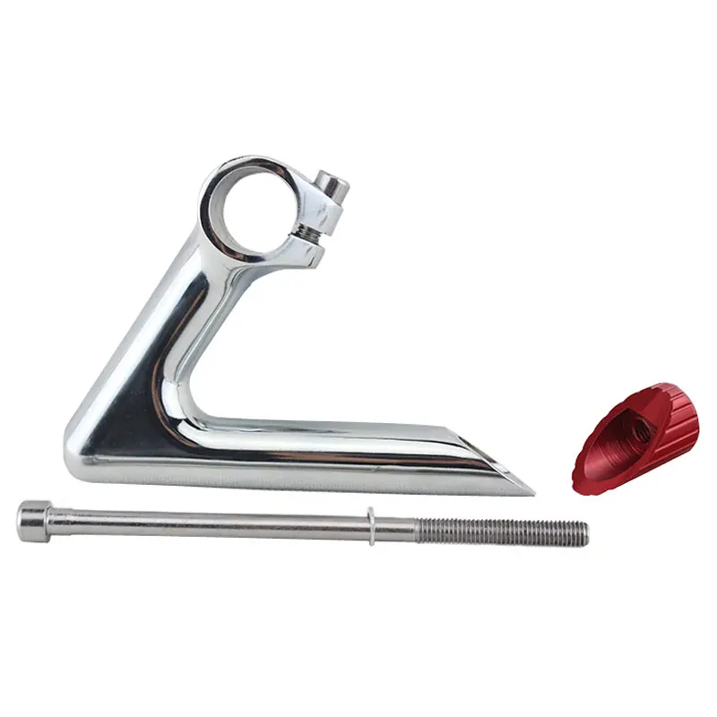 Retro Electroplate Aluminum Alloy 58 Angle Gooseneck Stem 22.2*25.4 Fixed Gear Road Bike Gooseneck Stems BSB010
