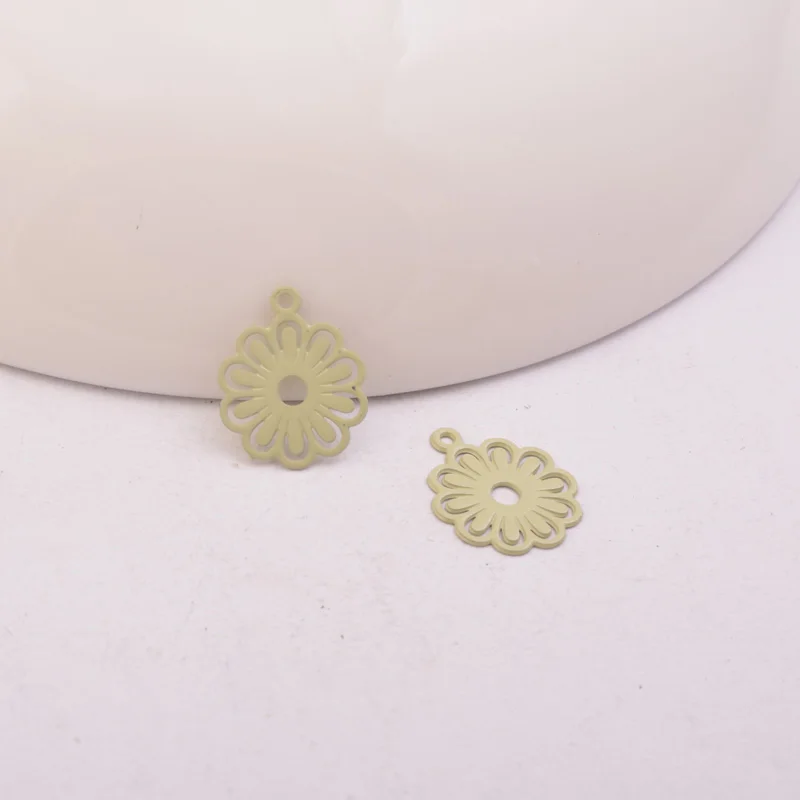 100 Stück AC3414 10*12mm Kleine Blumen-Anhänger-Verbinder – Detail 7
