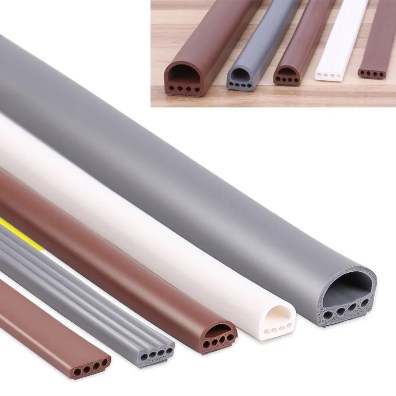 6 Mt/los I-D Typ Silikon Gummi Dicht Streifen Für Tür/Fenster Sound Isolierende Streifen Selbst-klebeband Fenster isolierung Dichtung – Detail 2