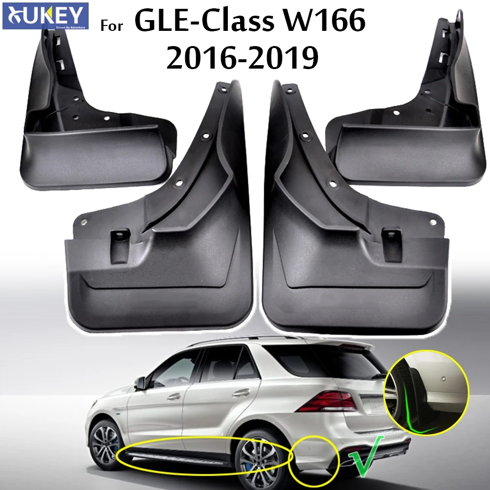 Set Mud Flaps For Mercedes Benz GLE Class W166 2016 2017 2018 2019 W/Running Board Mudflaps Splash Guards Front Rear Mudguards