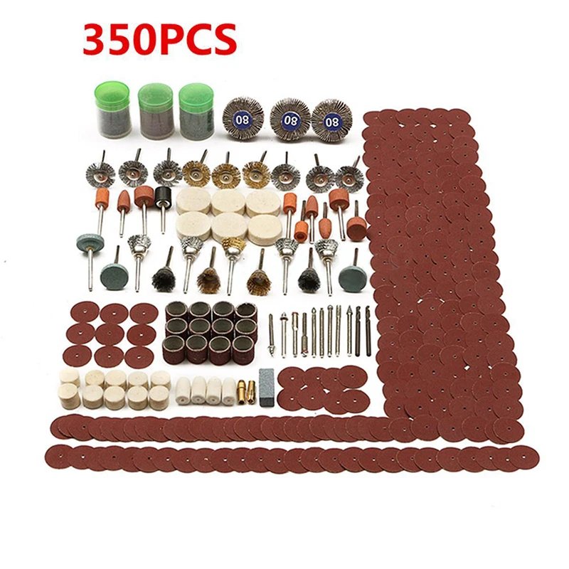 

350Pcs/set Rotary Tool Accessories Bit Polishing Set For Grinding Sanding Tool accessories