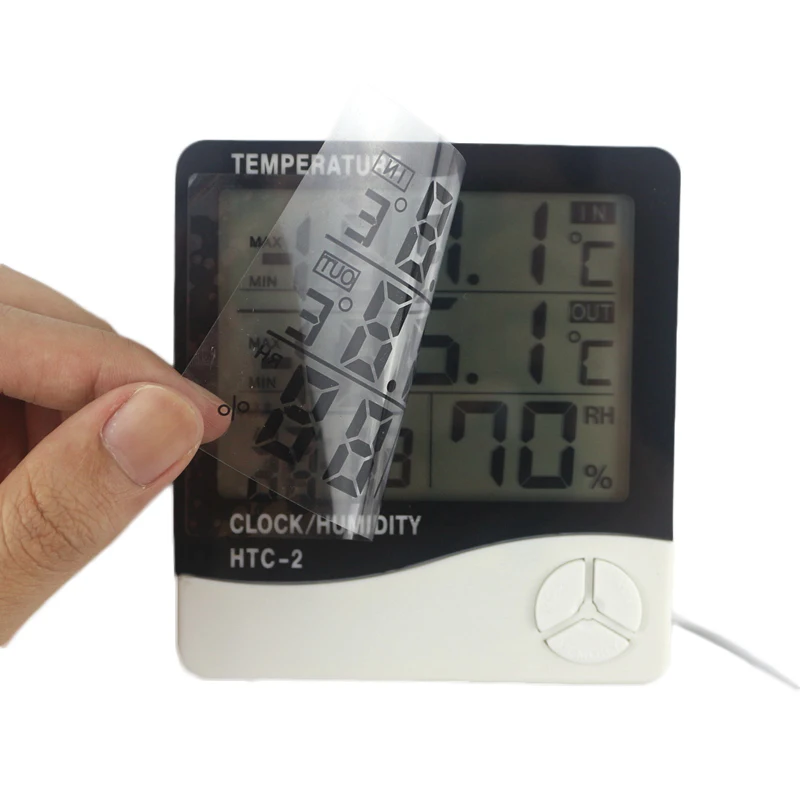 HTC-2 Digital Thermometer Hygrometer Weather Station Temperature Humidity Meter Clock Wall Indoor Outdoor Sensor Probe LCD