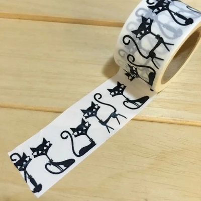 

lovely high quality 30mm*10m washi tape/white and black gentler cat diy and masking japan washi tape