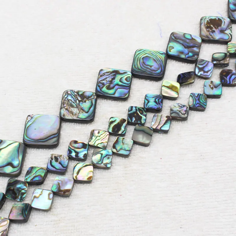 

8-16mm Beautiful Multi-Color Abalone Shell Diagonal Beads 15"For DIYJewelry making!We provide mixed wholesale for all items !