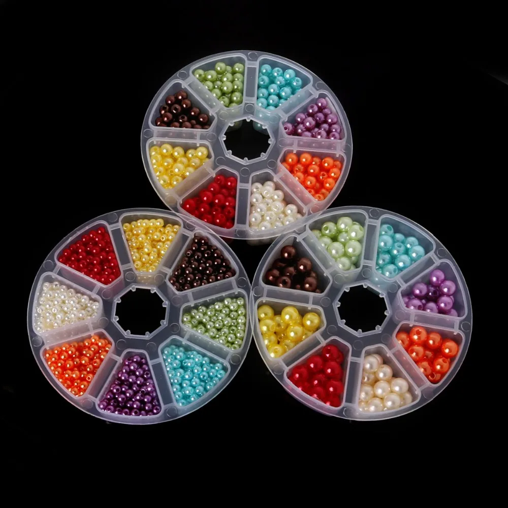 160pcs-1500pcs 4mm 6mm 8mm Mixed Imitation Pearl Beads Acrylic Spacer Ball Round Beads Fit Jewelry Handmade DIY