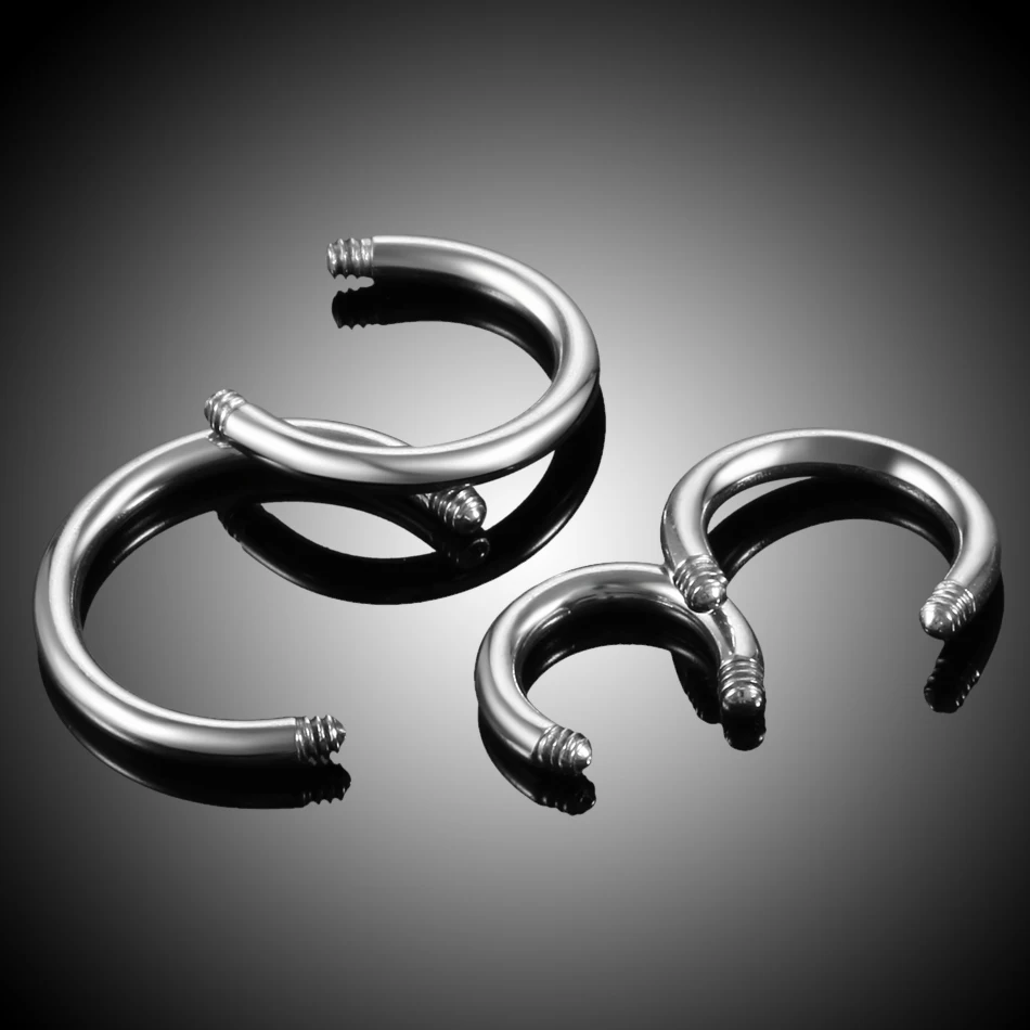100pcs/lot Stainless Steel Curcular Barbell Horseshoe Ring Bar Replacement Piercing Lot Jewelry Accessories - Post Only No Balls