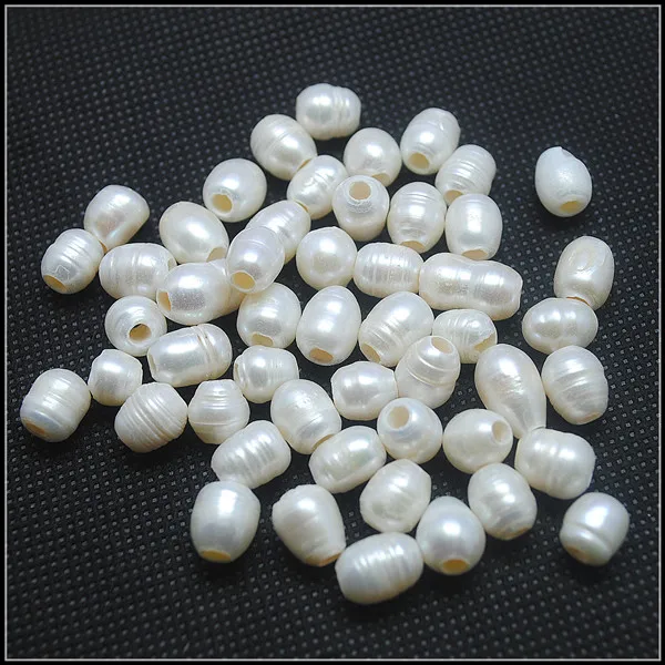 20PCS White Cultured Freshwater Pearl Beads 8-9MM Big Hole 3.0MM Inner Loose Beads For Women Bracelets Making